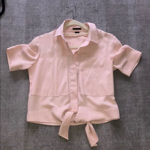 Theory Ebele C button up tie top
